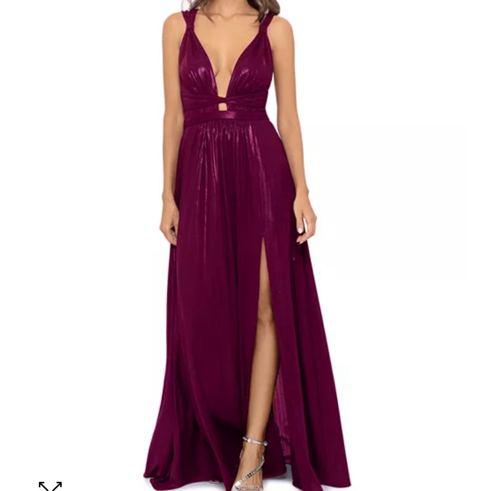 Aqua Metallic Lamé Cutout Gown - Worn Once! - Picture 1 of 7